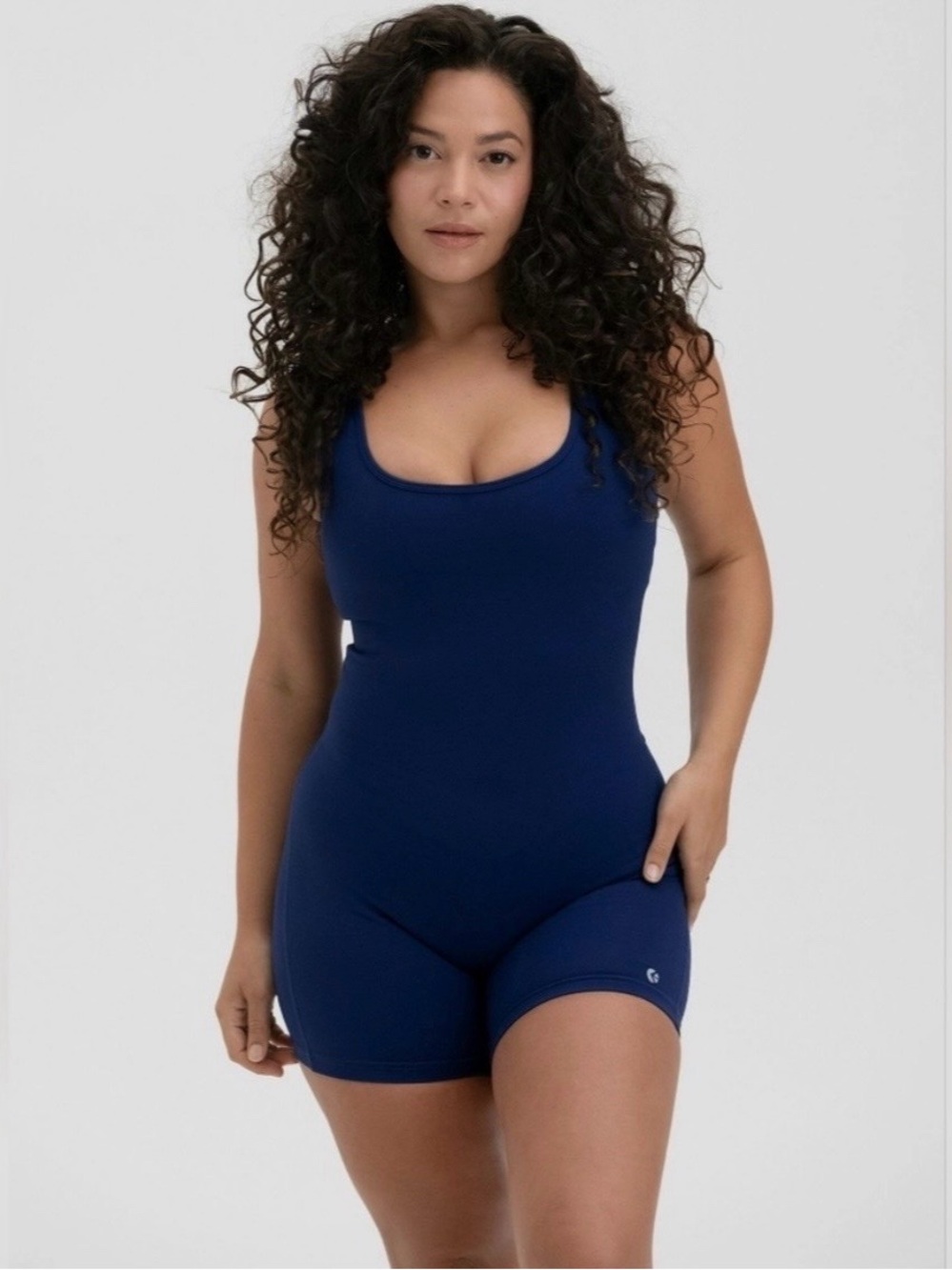Ethika Navy Scoop-Neck Romper Bodysuit